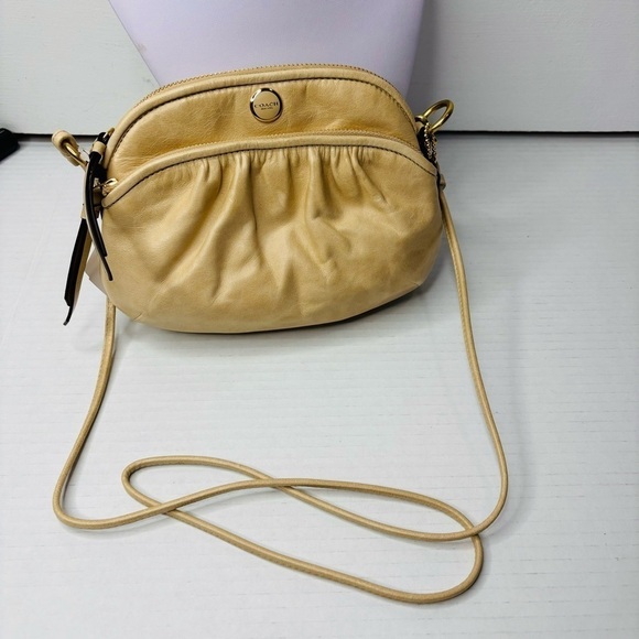 Coach Handbags - New COACH Poppy Sand Leather Little Gem Crossbody Bag